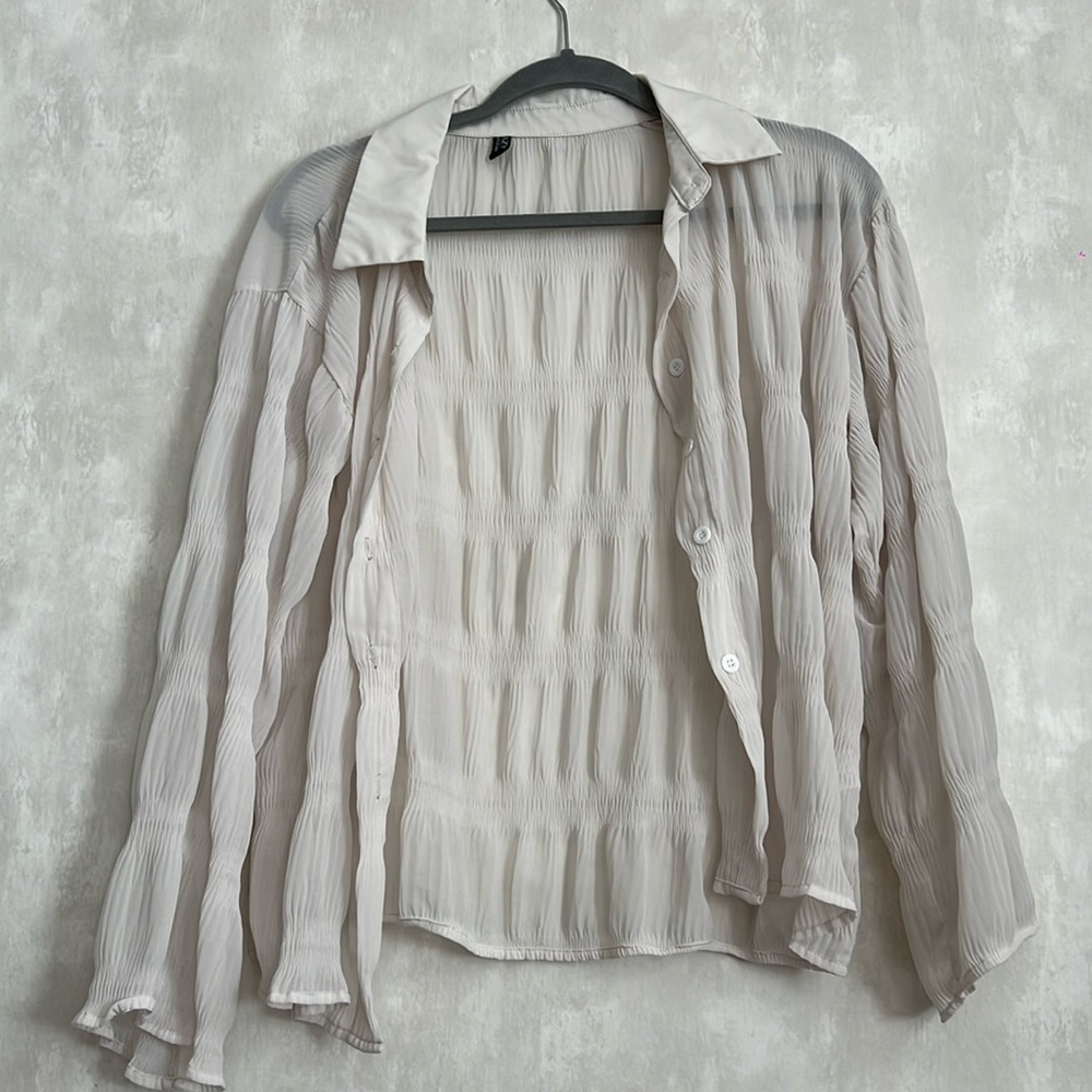 See through button down